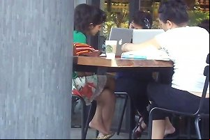 Candid Double Crossed Legs By A Sexy Indian